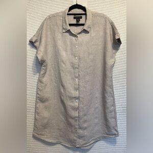 Tahari Beige Button-Up Dress